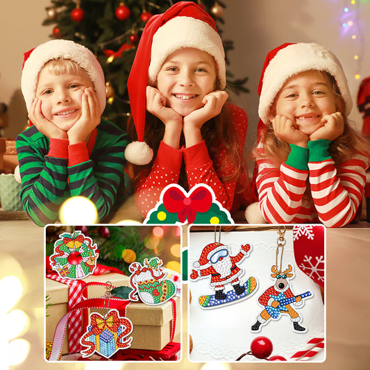 Julnummererad Diamantmålning DIY Nyckelring Set🎄Julklappar för Barn🎅