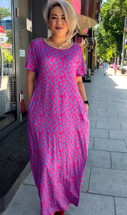 【M-3XL】2024 Fashionable plus-size Print Dress（49% OFF）