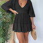 Open Back Lace Crochet Romper Dress-displays graceful figure!