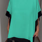 Kontrastfärgad patchwork casual topp