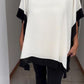 Kontrastfärgad patchwork casual topp