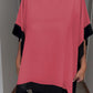 Kontrastfärgad patchwork casual topp