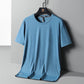 T-shirt med rund hals i issilke