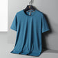 T-shirt med rund hals i issilke