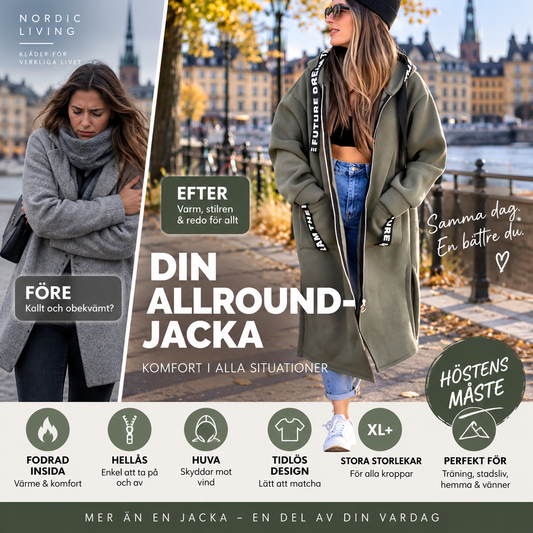 🐥 50 % RABATT! ✨✨Huvtröja med dragkedja för damer, med fleecefoder