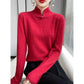 Vinter halv turtleneck retro tröja med spänne stickad tröja Köp 2 gratis frakt