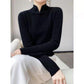 Vinter halv turtleneck retro tröja med spänne stickad tröja Köp 2 gratis frakt