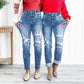 Tummy Cinching Faux Ripped Boyfriend Style Jeans (Köp 2 gratis frakt)
