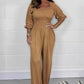 Jumpsuit med elastisk midja sommar för kvinnor