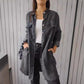 Kampanj - 49% rabatt - Faux Denim Bekväm lång kappa Skjorta