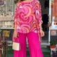 Ladies Sommar Färgglad Cool Chiffong Tvådelat Set