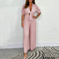 Enfärgad plisserad jumpsuit för damer