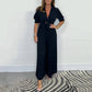 Enfärgad plisserad jumpsuit för damer