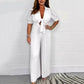 Enfärgad plisserad jumpsuit för damer