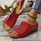 Köp 2 och få fri frakt Peep Toe Slip on Wedge Sandaler för kvinnor