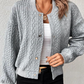 Ensfarget cardigan med knapper
