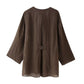 【Produkter med fri frakt】Dams Kimono-Stil Korsa Topp & Avslappnade Byxor Set