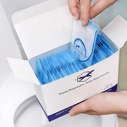 🔥 🧻Engångsskydd i plast för toalettsitsar – Inga fler bekymmer om offentliga toaletter👋