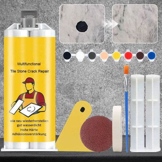 🧱 KÖP 2 FÅ 3! ✨ Multifunktionell Kakel- & Stenreparationssats - Inkluderar Fyllningsmassa och Avjämningsverktyg för Professionella Resultat 🛠️✨