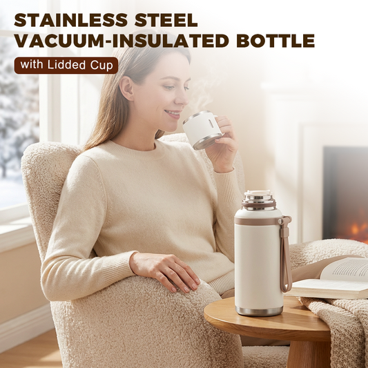 💥Nyårserbjudande 50 % ☕💧 Vakuumisolerad rostfri flaska 600 ml – Perfekt temperatur hela dagen!